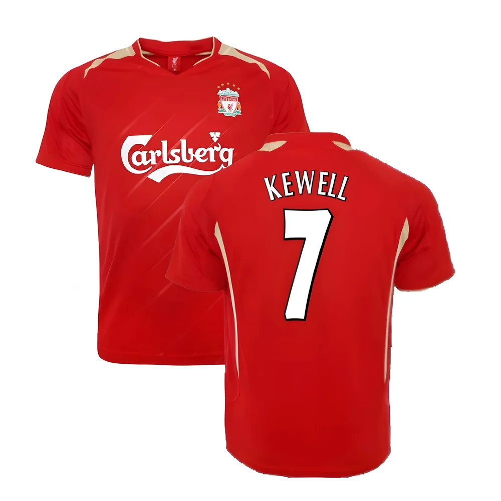 '05-'06 Liverpool Home Cl Retro Shirt (Kewell 7) Polyester Men's Red Large