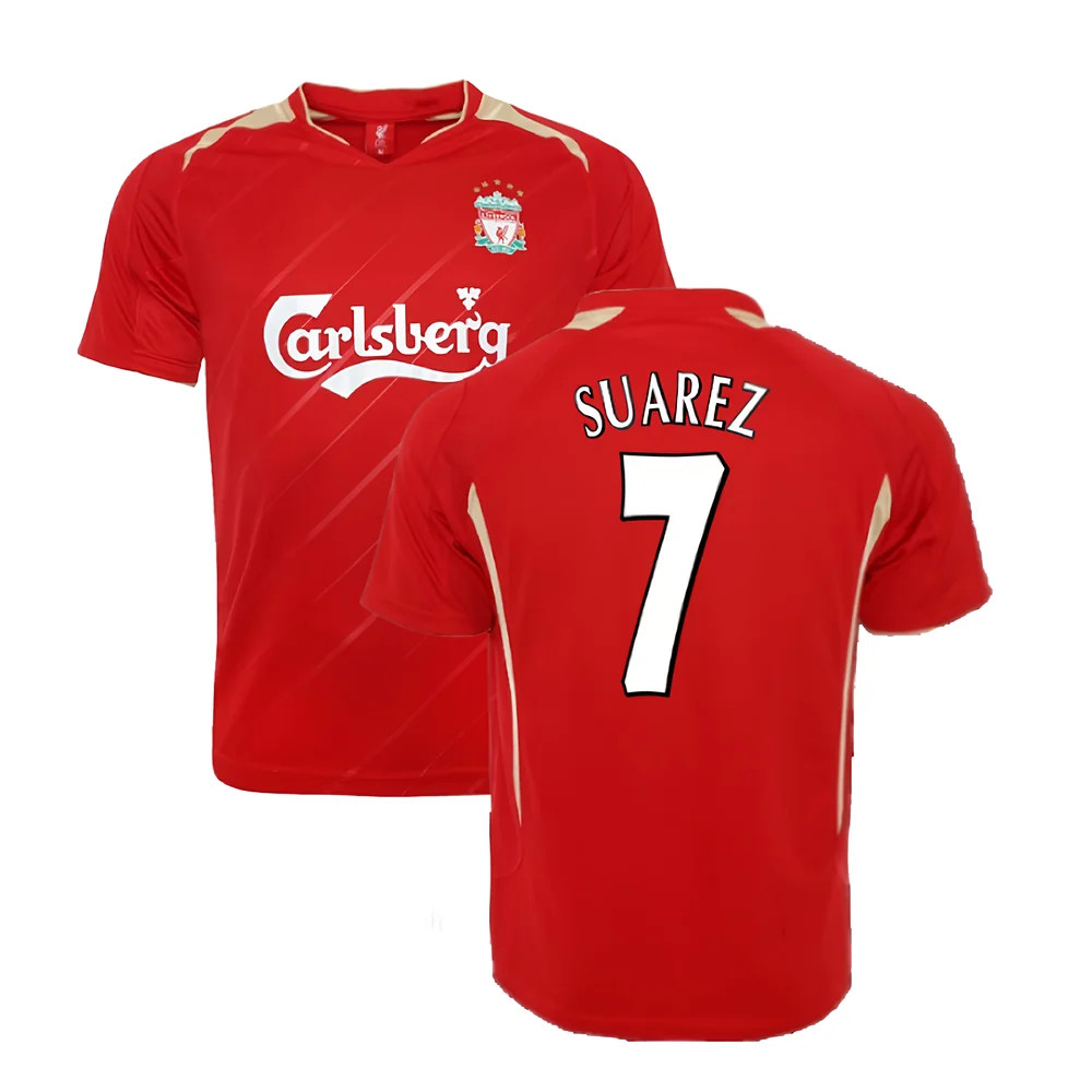 '05-'06 Liverpool Home Cl Retro Shirt (Suarez 7) Polyester Luis Suarez Men's Red Medium