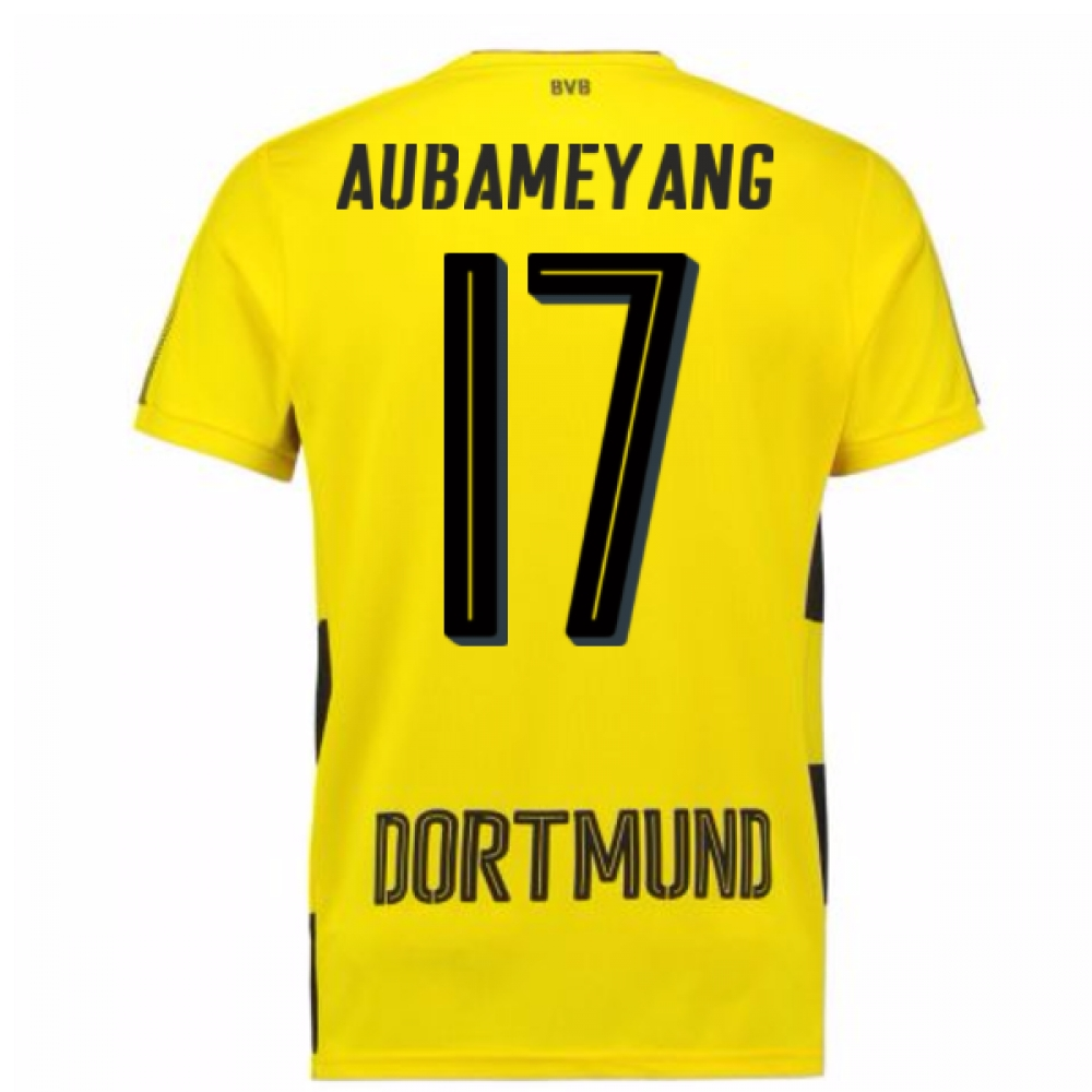 Click to view product details and reviews for 2017 18 Borussia Dortmund Home Short Sleeve Shirt Kids Aubameyang 17.