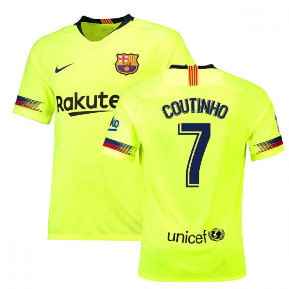 Click to view product details and reviews for 2018 19 Barcelona Away Shirt Coutinho 7 Kids. Click to view product details and reviews for 2018 19 Barcelona Away Shirt Coutinho 7 Kids.