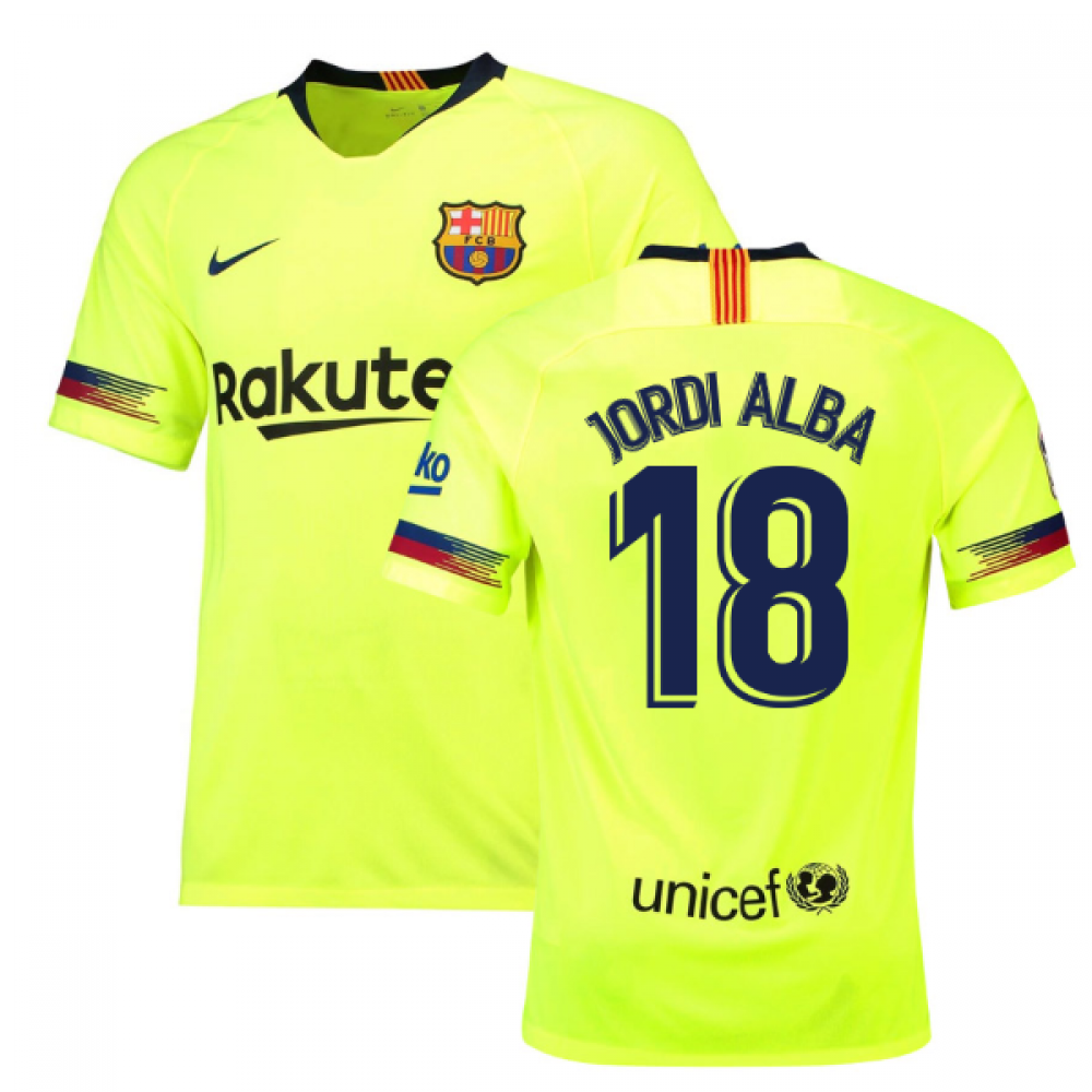 Click to view product details and reviews for 2018 19 Barcelona Away Shirt Jordi Alba 18 Kids.