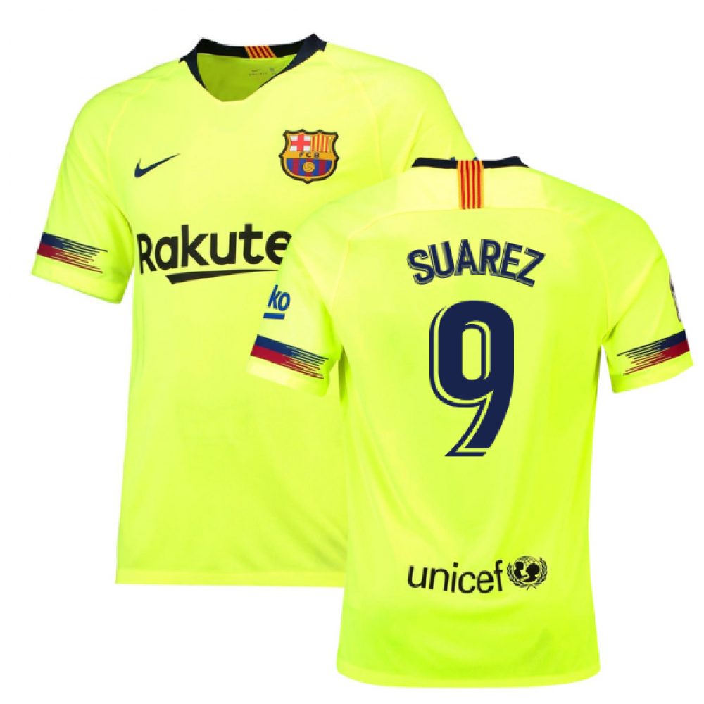 Click to view product details and reviews for 2018 19 Barcelona Away Shirt Suarez 9 Kids.