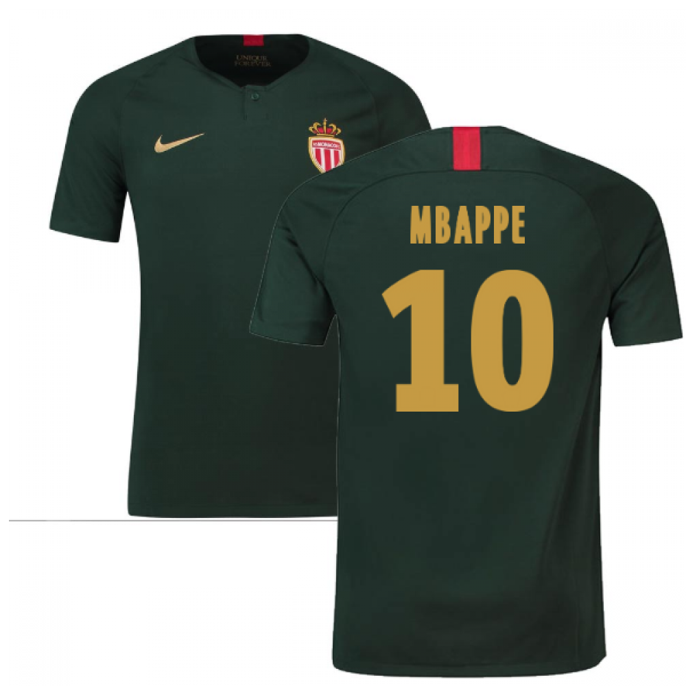 2018-19 Monaco Away Football Shirt (Mbappe 10)
