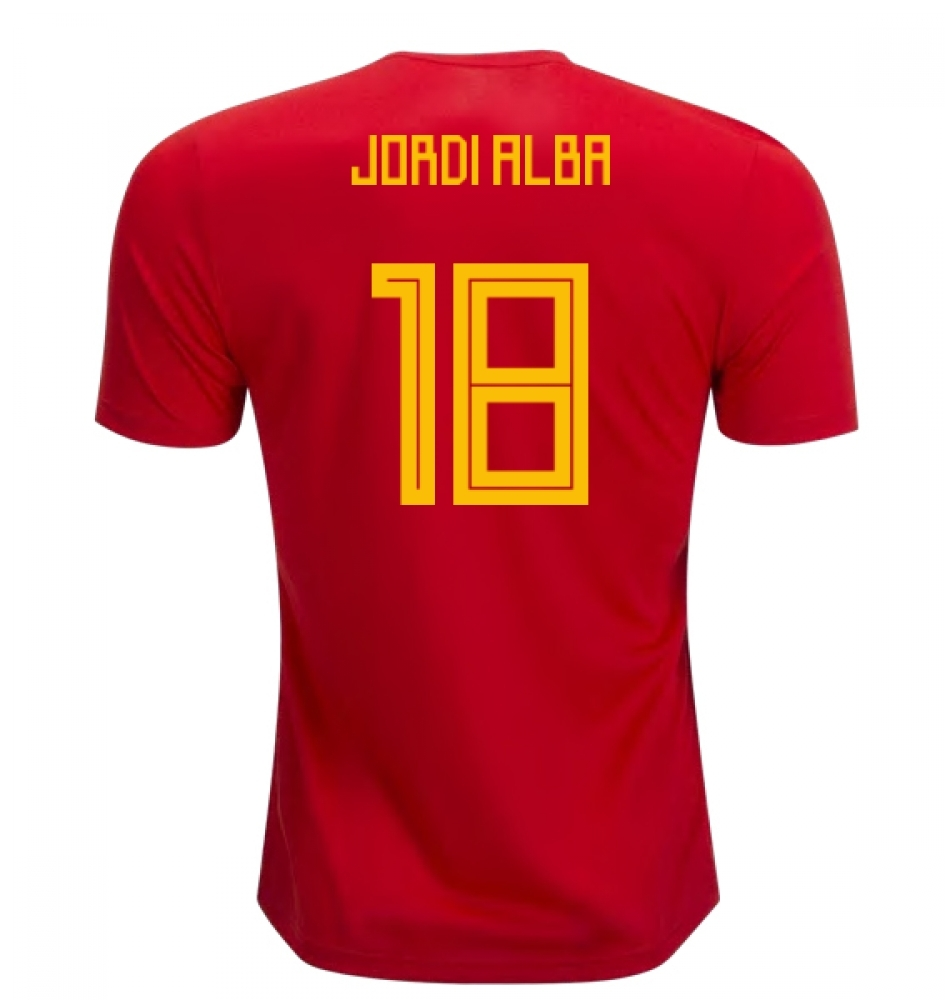 Click to view product details and reviews for 2018 19 Spain Home Shirt Jordi Alba 18.