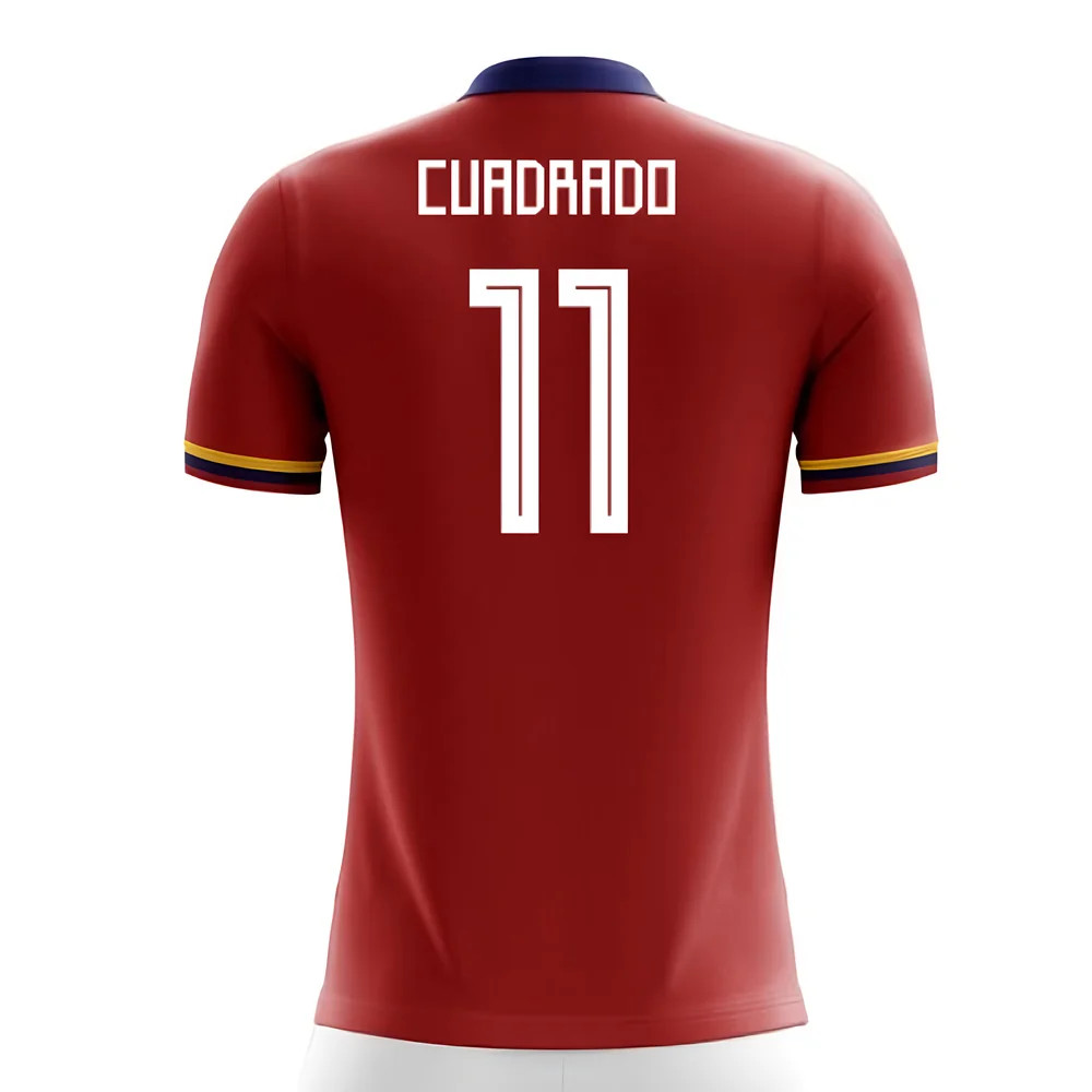 '25-'26 Colombia Away Concept Football Shirt (Cuadrado 11) Polyester Made By: Airo Sportswear Men's Red 4XL