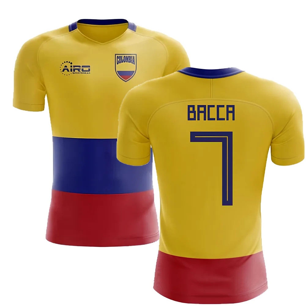 '25-'26 Colombia Flag Concept Football Shirt (Bacca 7) Polyester Made By: Airo Sportswear Men's Yellow 3XL