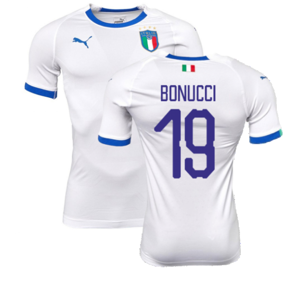 '18-'19 Italy Away Evokit Away Shirt (Bonucci 19) Polyester Made By: Puma Men's White Xxl