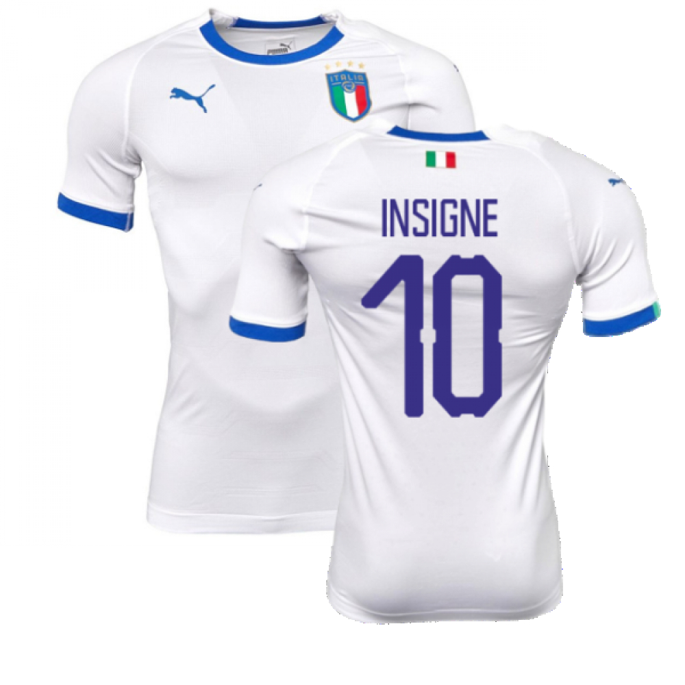 '18-'19 Italy Away Evokit Away Shirt (Insigne 10) Polyester Made By: Puma Men's White Xxl