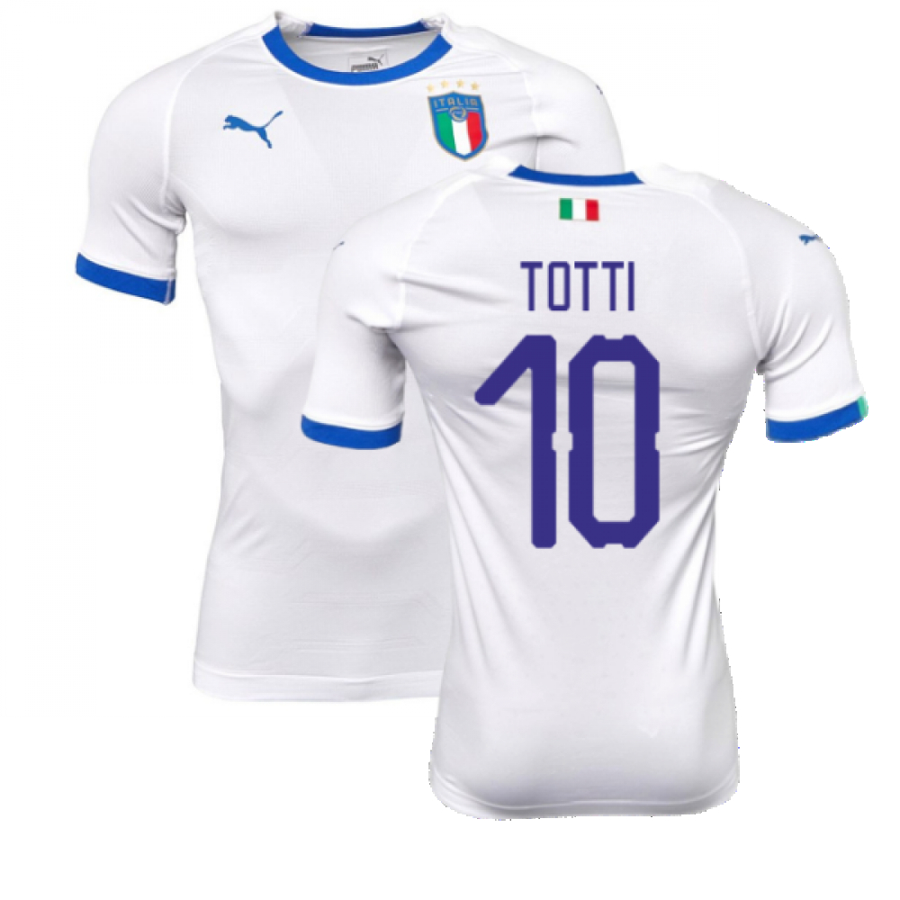 '18-'19 Italy Away Evokit Away Shirt (Totti 10) Polyester Made By: Puma Men's White Xxl
