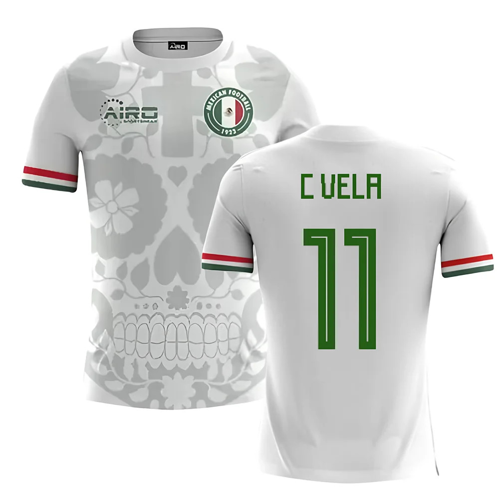 '25-'26 Mexico Away Concept Football Shirt (C.vela 11) Polyester Made By: Airo Sportswear Men's White Xxl