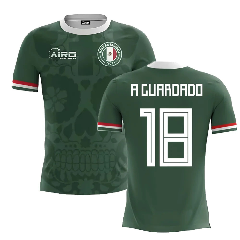 '25-'26 Mexico Home Concept Football Shirt (A.guardado 18) Polyester Made By: Airo Sportswear Men's Green 4XL