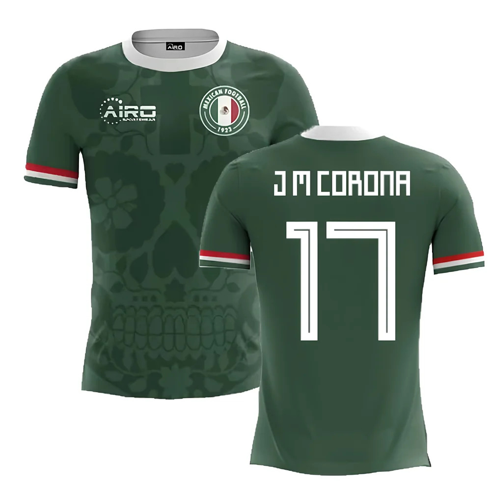 '25-'26 Mexico Home Concept Football Shirt (J.m.corona 17) Polyester Made By: Airo Sportswear Men's Green 3XL
