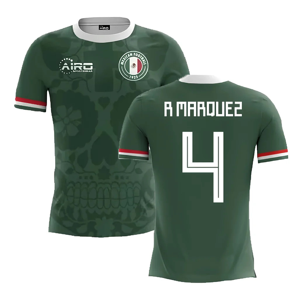 '25-'26 Mexico Home Concept Football Shirt (R.marquez 4) Polyester Made By: Airo Sportswear Men's Green 4XL