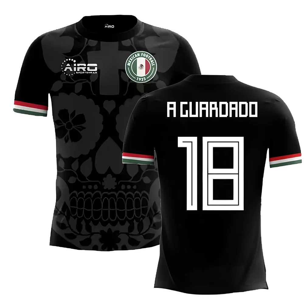 '25-'26 Mexico Third Concept Football Shirt (A.guardado 18) Polyester Made By: Airo Sportswear Men's Black 4XL