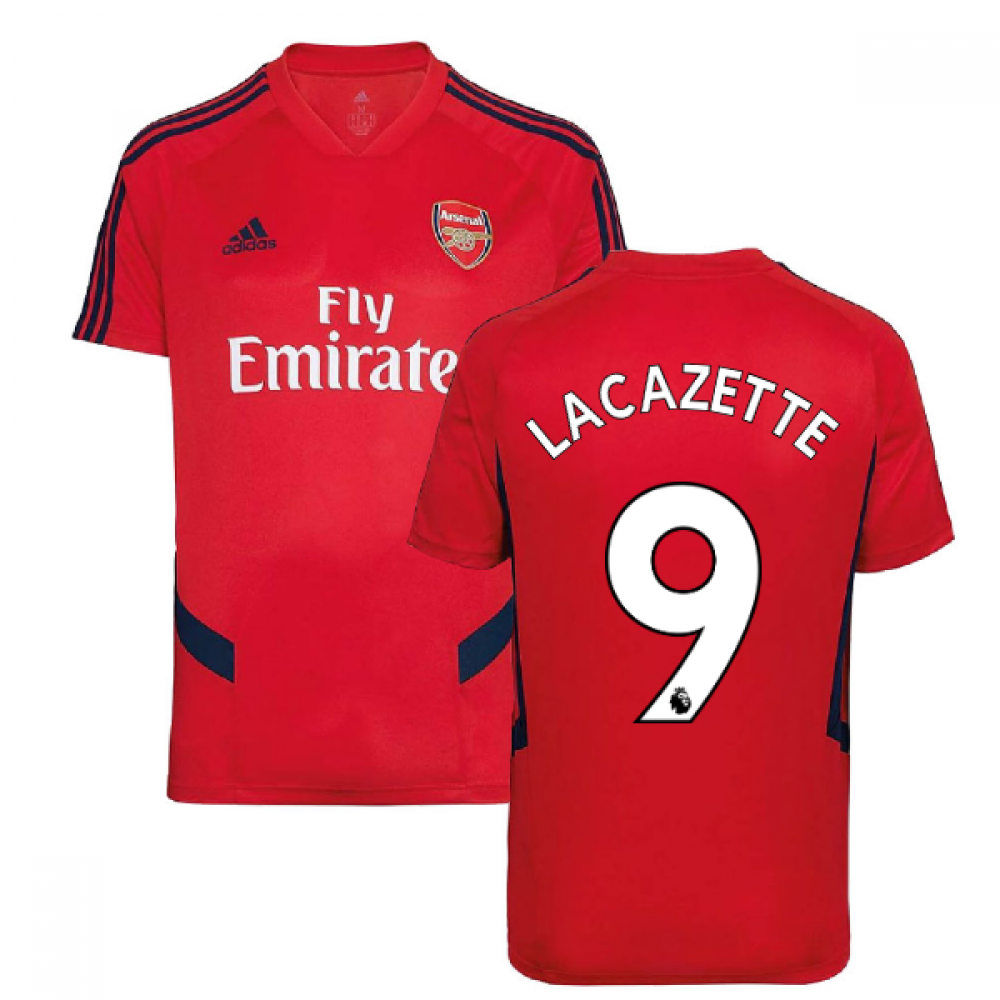 Click to view product details and reviews for 2019 2020 Arsenal Adidas Training Shirt Red Kids Lacazette 9.