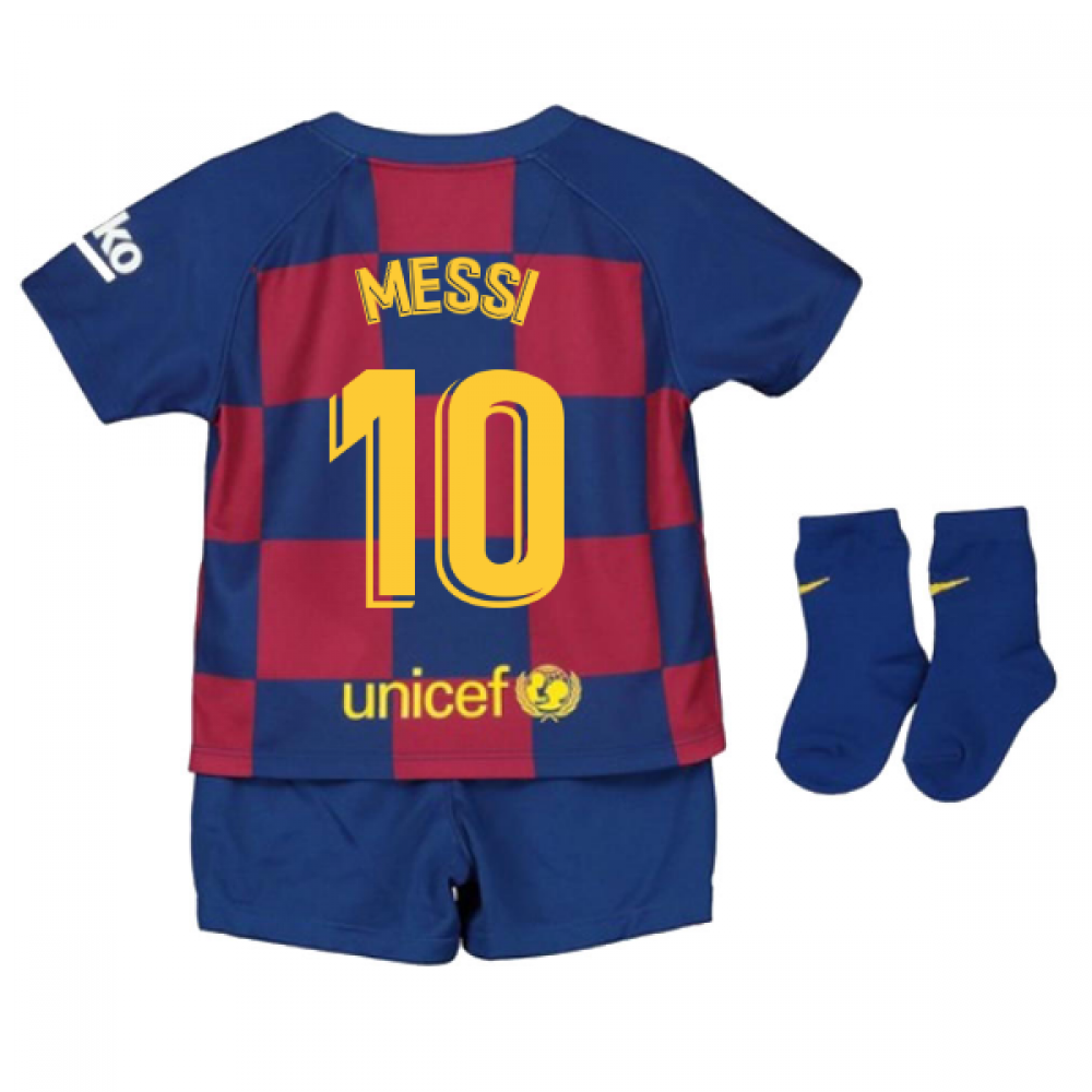 2019-2020 Barcelona Home Nike Baby Kit (Messi 10)