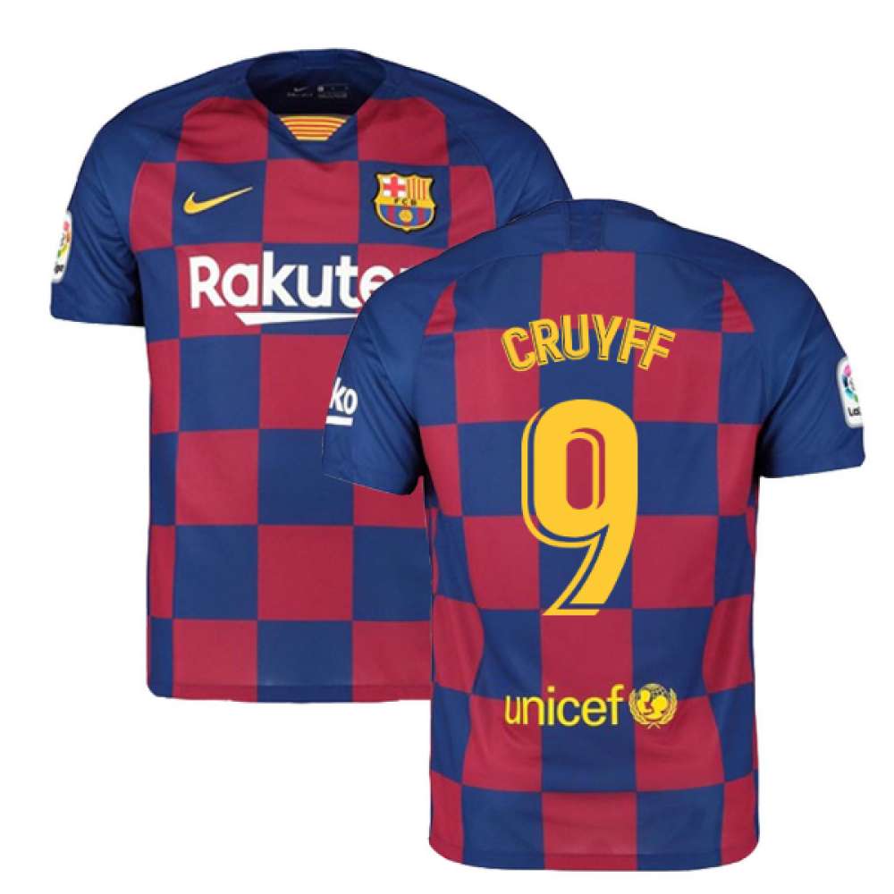 2019-2020 Barcelona Home Nike Football Shirt (Cruyff 9)