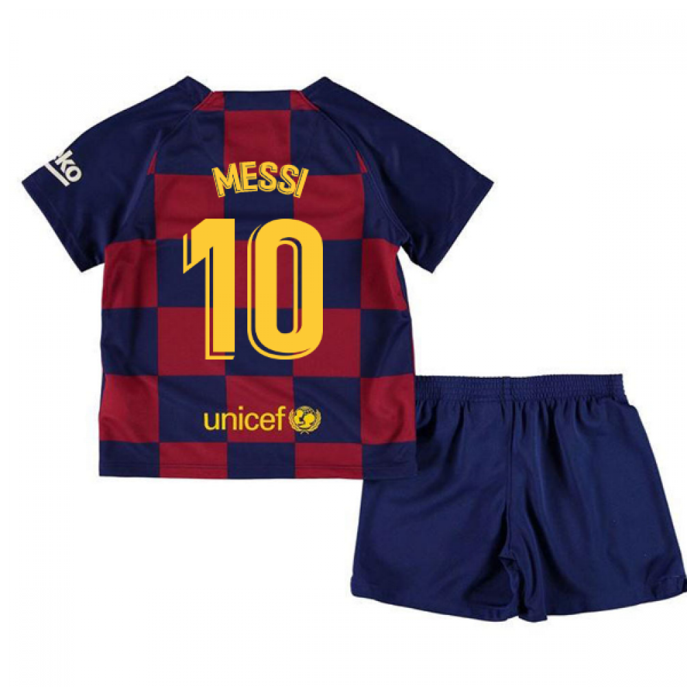 2019-2020 Barcelona Home Nike Little Boys Mini Kit (Messi 10)
