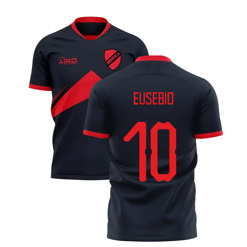 '25-'26 Benfica Away Concept Football Shirt (Eusebio 10) Polyester Made By: Airo Sportswear Men's Navy Xxl