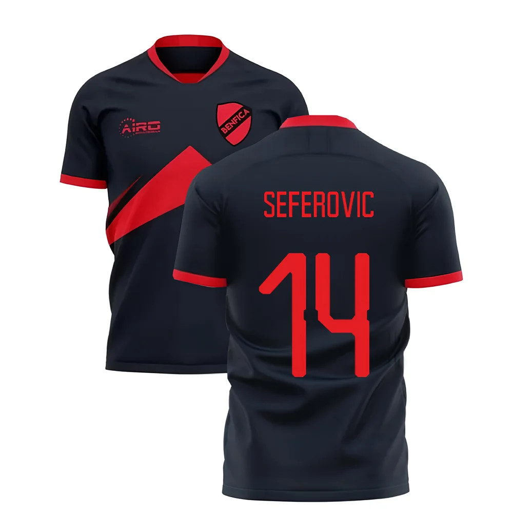 '25-'26 Benfica Away Concept Football Shirt (Seferovic 14) Polyester Made By: Airo Sportswear Men's Navy Xxl