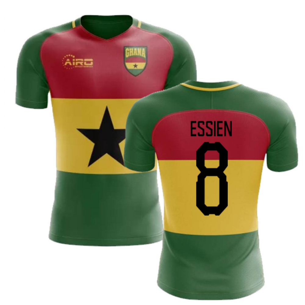 2020 2021 Ghana Flag Concept Football Shirt Essien 8 Kids