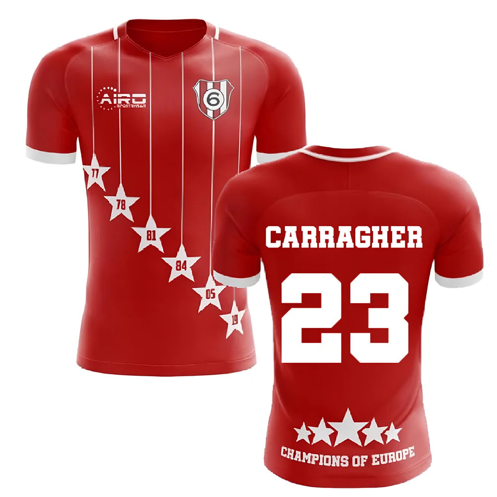 '25-'26 Liverpool 6 Time Champions Concept Football Shirt (Carragher 23) Polyester Made By: Airo Sportswear Men's Red Xxl