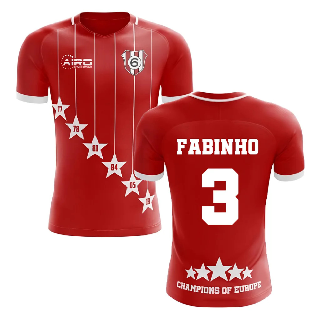 '25-'26 Liverpool 6 Time Champions Concept Football Shirt (Fabinho 3) Polyester Made By: Airo Sportswear Men's Red Xxl
