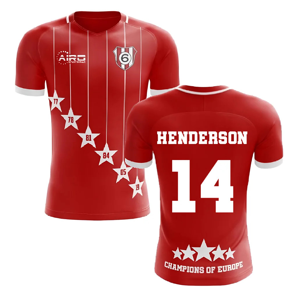'25-'26 Liverpool 6 Time Champions Concept Football Shirt (Henderson 14) Polyester Made By: Airo Sportswear Men's Red Xxl