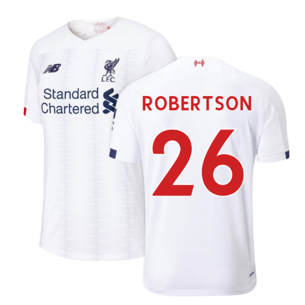'19-'20 Liverpool Away Football Shirt (Robertson 26) Polyester Made By: New Balance Men's White Xxl