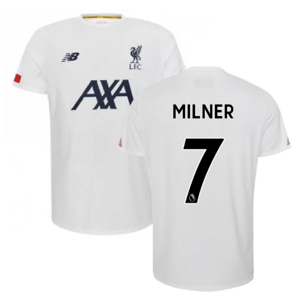 Click to view product details and reviews for 2019 2020 Liverpool Pre Game Jersey White Milner 7.