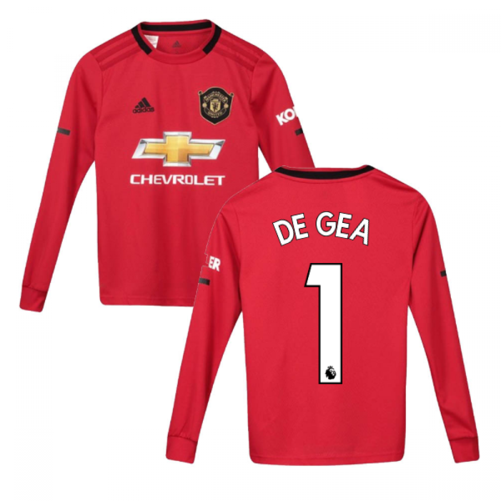 Click to view product details and reviews for 2019 2020 Man Utd Adidas Home Long Sleeve Shirt Kids De Gea 1.