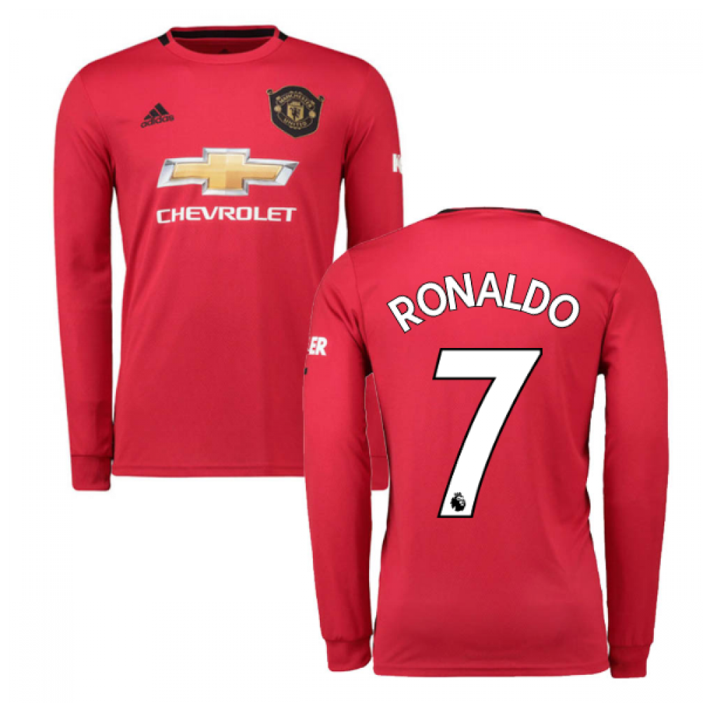 2019-2020 Man Utd Adidas Home Long Sleeve Shirt (Ronaldo 7)