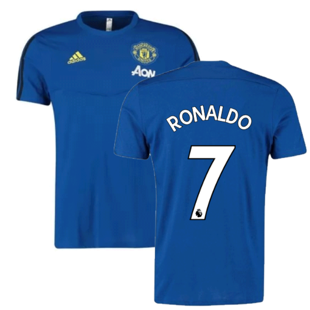 2019-2020 Man Utd Adidas Training Tee (Blue) (Ronaldo 7)