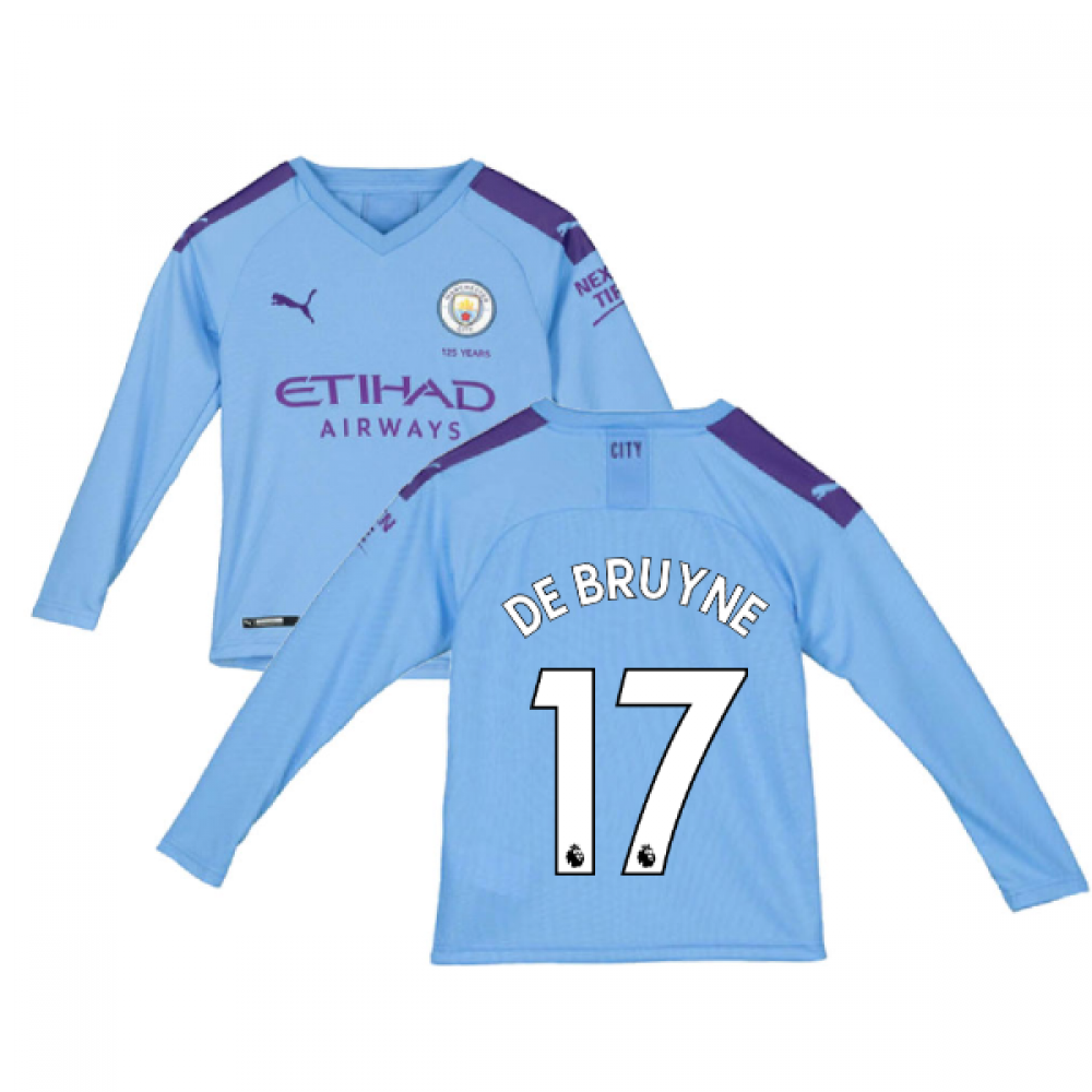 Click to view product details and reviews for 2019 2020 Manchester City Puma Home Long Sleeve Shirt Kids De Bruyne 17.