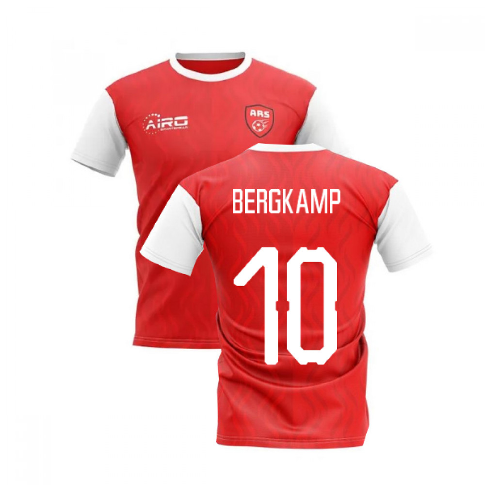 '25-'26 North London Home Concept Football Shirt (Bergkamp 10) Polyester Dennis Bergkamp Arsenal Made By: Airo Sportswear Men's Red 5XL