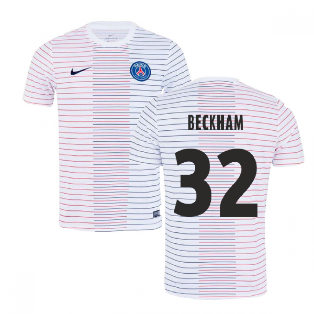 2019-2020 PSG Nike Pre-Match Training Shirt (White) - Kids (BECKHAM 32)