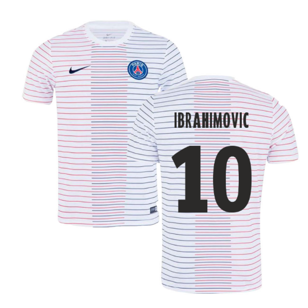 2019-2020 PSG Nike Pre-Match Training Shirt (White) - Kids (IBRAHIMOVIC 10)
