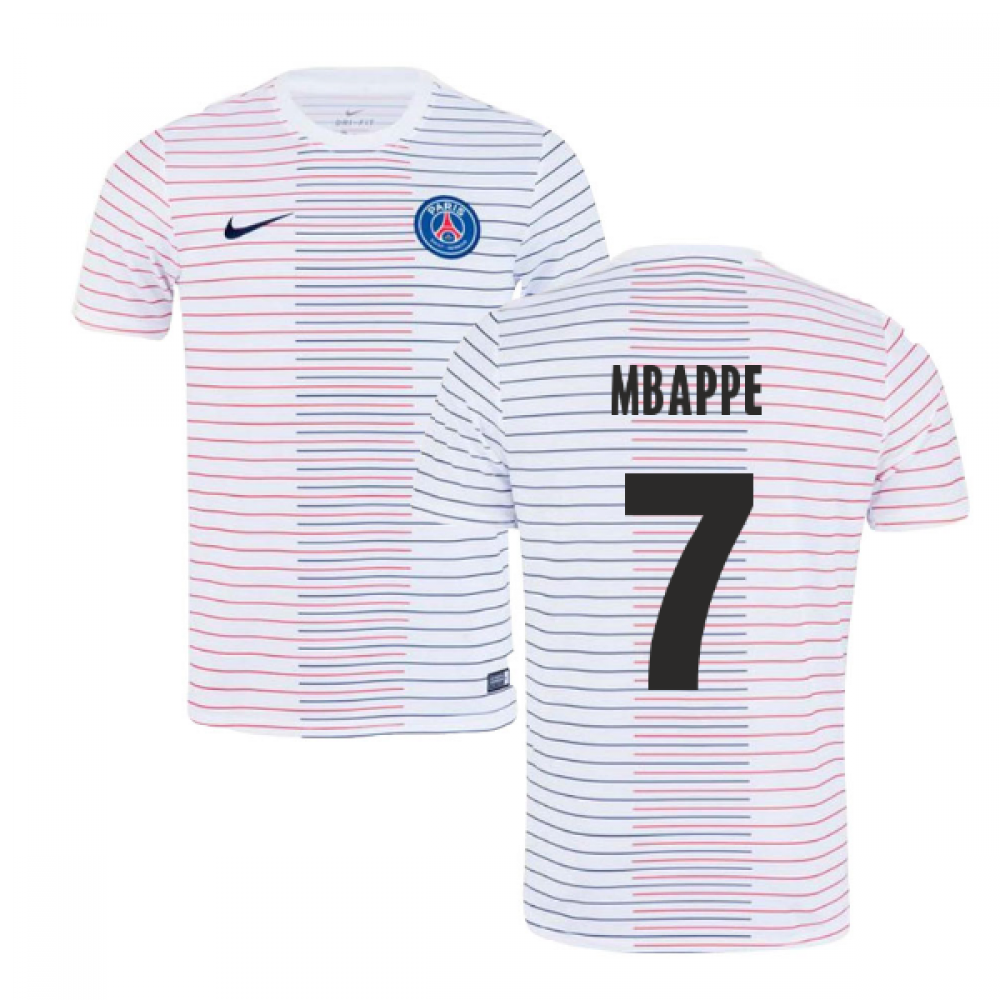 2019-2020 PSG Nike Pre-Match Training Shirt (White) - Kids (MBAPPE 7)