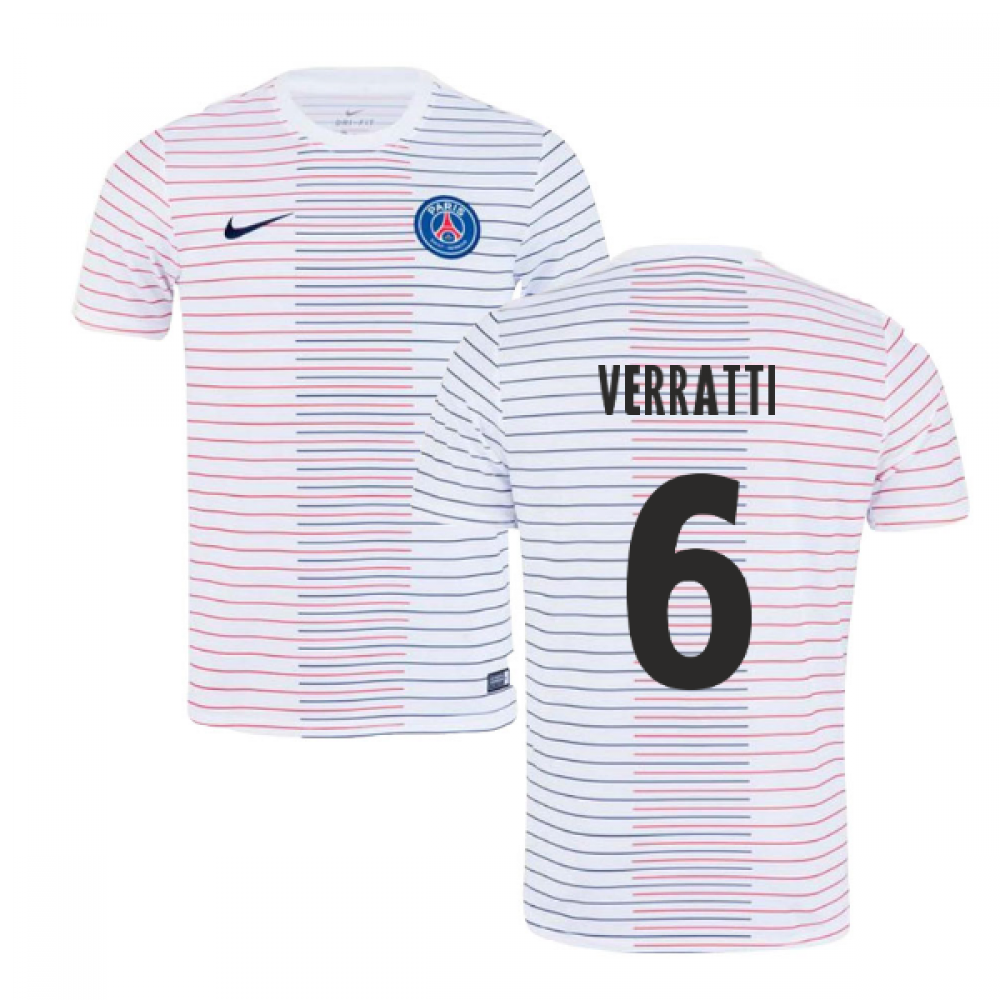 2019-2020 PSG Nike Pre-Match Training Shirt (White) - Kids (VERRATTI 6)