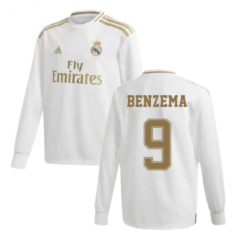 Click to view product details and reviews for 2019 2020 Real Madrid Adidas Home Long Sleeve Shirt Kids Benzema 9.