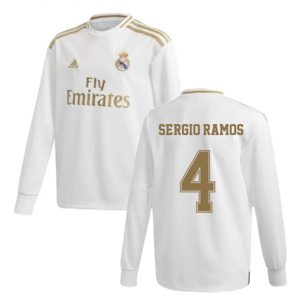 Click to view product details and reviews for 2019 2020 Real Madrid Adidas Home Long Sleeve Shirt Kids Sergio Ramos 4.