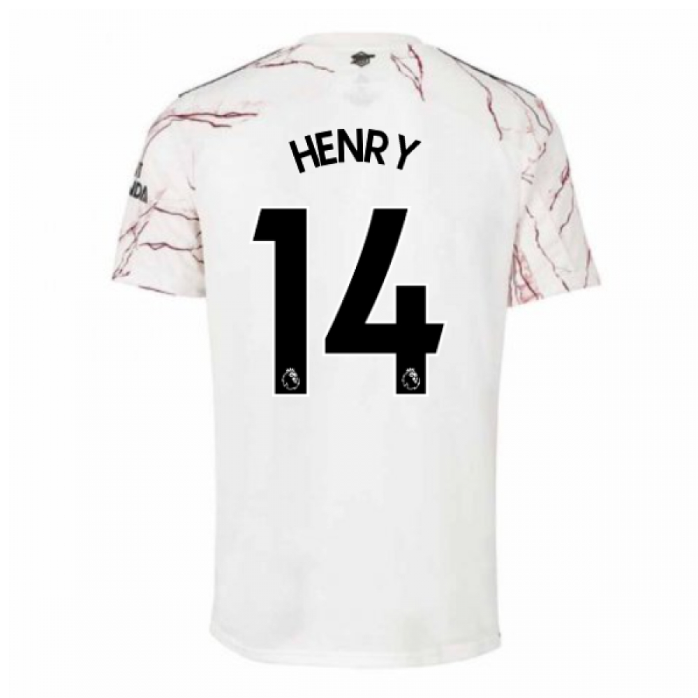 '20-'21 Arsenal Adidas Away Football Shirt (Kids) (Henry 14) Polyester Thierry Henry Unisex Kids White Size 7-8