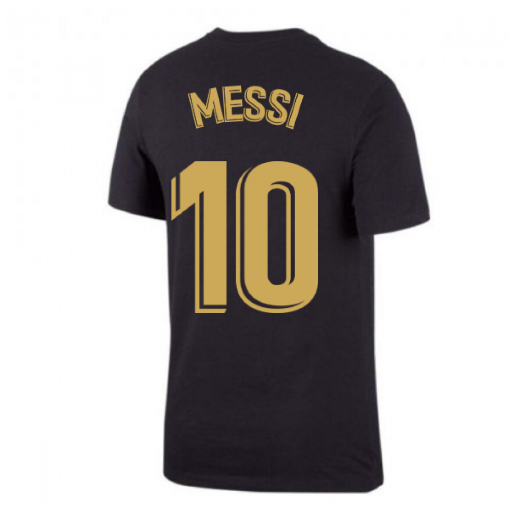2020-2021 Barcelona Ground Tee (Black) (MESSI 10)