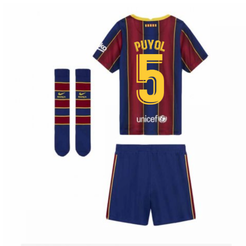 Click to view product details and reviews for 2020 2021 Barcelona Home Nike Little Boys Mini Kit Puyol 5. Click to view product details and reviews for 2020 2021 Barcelona Home Nike Little Boys Mini Kit Puyol 5.