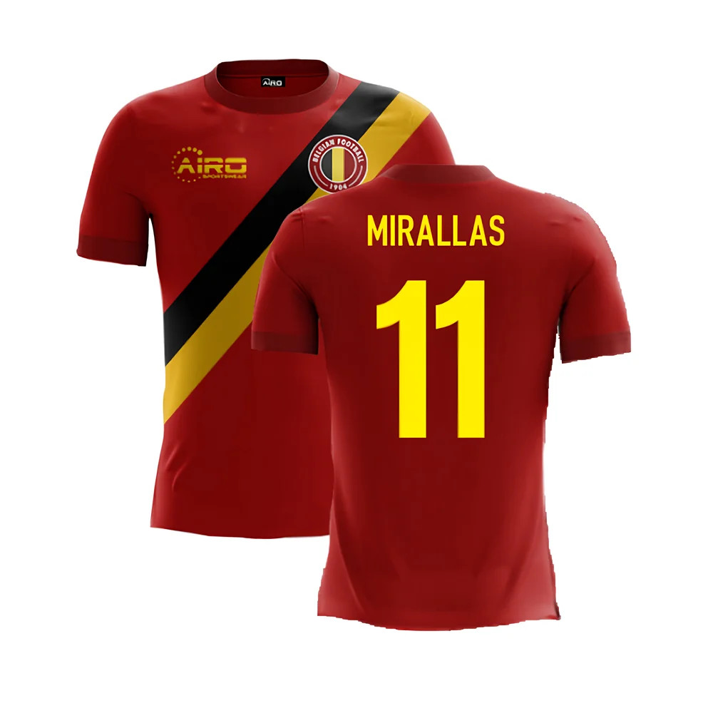 '25-'26 Belgium Airo Concept Home Shirt (Mirallas 11) Polyester Made By: Airo Sportswear Men's Red 5XL
