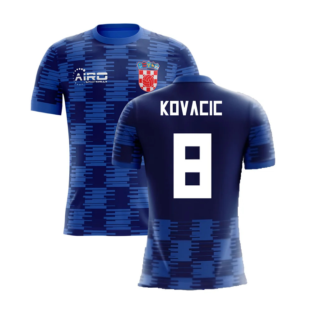 '25-'26 Croatia Away Concept Shirt (Kovacic 8) Polyester Made By: Airo Sportswear Men's Blue 4XL