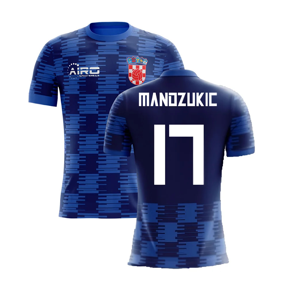'25-'26 Croatia Away Concept Shirt (Mandzukic 17) Polyester Made By: Airo Sportswear Men's Blue Xxl