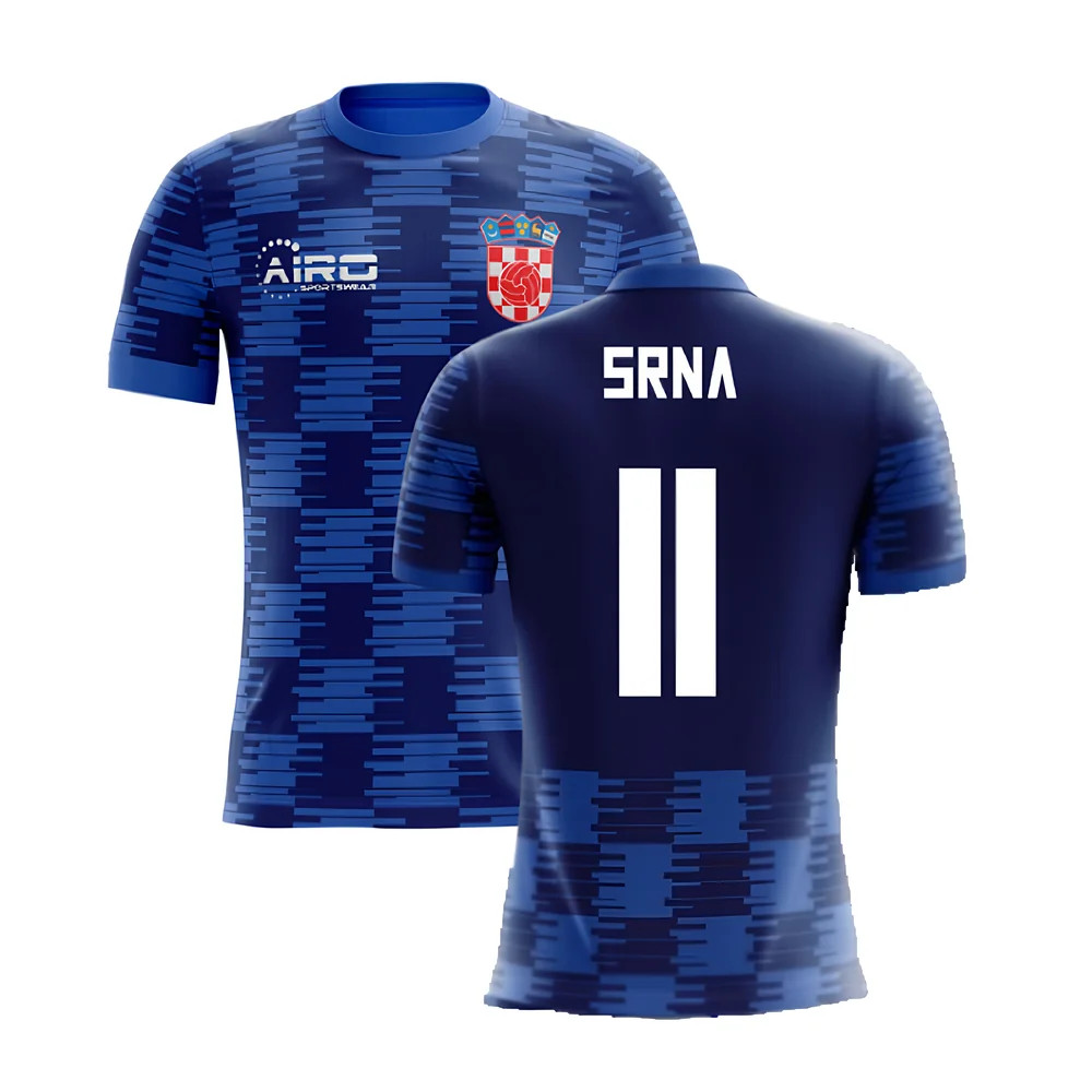 '25-'26 Croatia Away Concept Shirt (Srna 11) Polyester Made By: Airo Sportswear Men's Blue 5XL