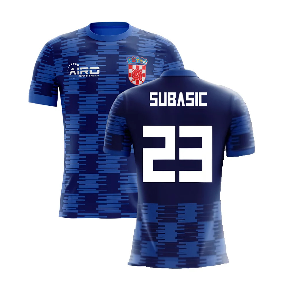 '25-'26 Croatia Away Concept Shirt (Subasic 23) Polyester Made By: Airo Sportswear Men's Blue 5XL