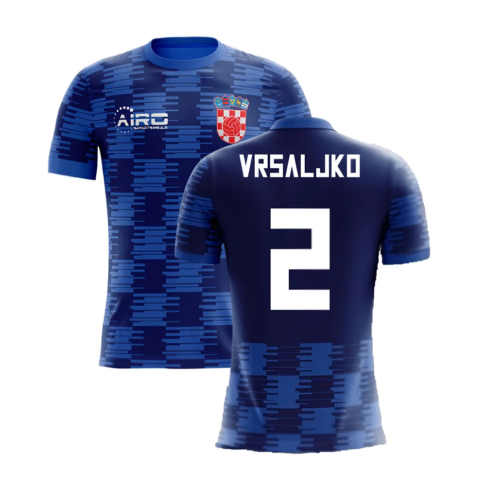 '25-'26 Croatia Away Concept Shirt (Vrsaljko 2) Polyester Made By: Airo Sportswear Men's Blue 5XL